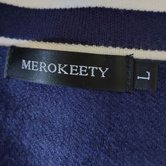 Merokeety Nautical Cardigan Blue Womens Size Large - Picture 4 of 5